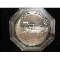 26.2 GRAM STERLING SILVER ROUND GOLDEN SPIKE CENTENNIAL, THIS IS RAILWAY AND LOCOMOTIVE HISTORICAL S