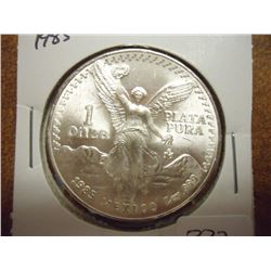 1985 MEXICO SILVER 1 ONZA LIBERTAD UNC