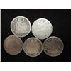 Image 1 : 5 ASSORTED 1850'S SEATED LIBERTY DIMES