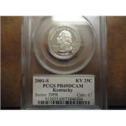 2001-S KENTUCKY QUARTER PCGS PR69 DCAM
