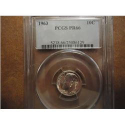 1963 SILVER ROOSEVELT DIME PCGS PR66