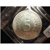 Image 2 : 1965 GERMAN SILVER 5 MARK UNC