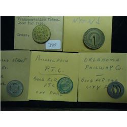 5 TRANSPORTATION TOKENS SEE DESCRIPTION WACKER ALASKA, PORT AUTHORITY TRANS HUDSON NY/NJ, SPRINGFIEL
