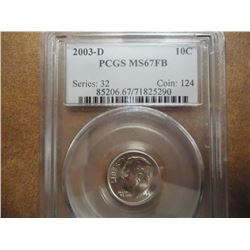 2003-D ROOSEVELT DIME PCGS MS67FB
