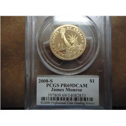 2008-S MONROE DOLLAR PCGS PR69 DCAM