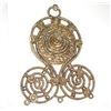 Image 1 : Gold Colored Metal Swirls & Flowers Pattern Necklace