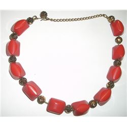 Red & Rose Beaded Necklace