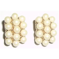 Pearl Faux Vintage Clip-On Earrings