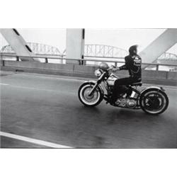 DANNY LYON, (American, b. 1942), CROSSING THE OHIO RIVER FROM KENTUCKY, titled and signed "Crossi...