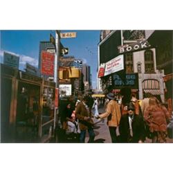 JOEL MEYEROWITZ, (American, b. 1938), BROADWAY AT 46TH STREET, NEW YORK CITY, signed, titled and ...