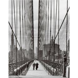 ANDREAS FEININGER, (American, 1907-1999), BROOKLYN BRIDGE, signed, titled "New York 1940; Brookly...