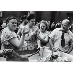 DAN WEINER, (American, 1919- 1959), WOMAN AT FLEA MARKET, artist stamp on verso, gelatin silver p...