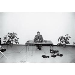 GARRY WINOGRAND, (American, 1928-1984), UNTITLED (ELLIOT RICHARDSON, PRESS CONFERENCE, AUSTIN), E...