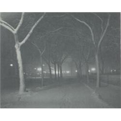 Alfred Stieglitz, (American, 1864-1946), ICY NIGHT, "GOERZ" and "LENSES" stamped in orange ink ab...