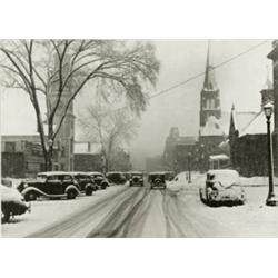 MARION POST WOLCOTT, (American, 1910-1990), MAIN STREET, BRATTLEBORO, VERMONT, titled, dated and ...