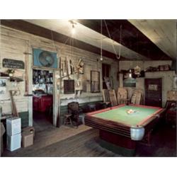 JIM DOW, (American, b. 1942), TWO INTERIOR VIEWS IN LOUISIANA:, POOLROOM, SCHULTZ'S "FRESH" HARDW...