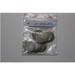 15 - Victorian Coins - 5-10¢; 10-5¢ (very worn)