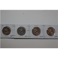 4 - 1854 Half Penny Tokens (Bank of Upper Canada)