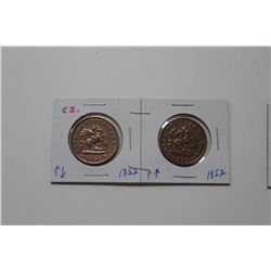 2 - 1852 Half Penny Tokens (Bank of Upper Canada)