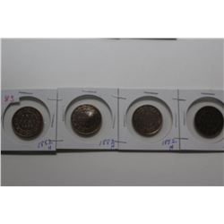 4 - 1882H Large Pennies