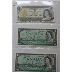 3 - $1 Bills - 1973; 1967; 1954