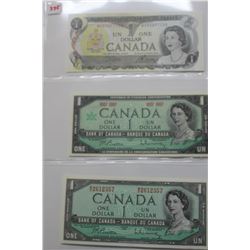 3 - $1 Bills - 1973; 1967; 1954