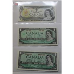 3 - $1 Bills - 1973; 1967; 1954