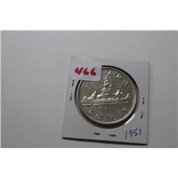 1 - 1951 Cdn. Silver Dollar