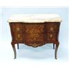 Image 1 : A Louis XV style petit commode. Fitted with three small drawers with floral marquetry decoration.…