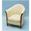 Image 1 : ART DECO - A pair of small fauteils in the manner of Paul Follot. Upholstered in patterned beige …