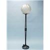 Image 1 : ART DECO - SABINO, FRANCE. An important French wrought iron floor lamp with frosted art glass sha…