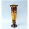 Image 1 : LE VERRE FRANCAIS - CHARDER - "Decor Cocotier." A very good French cameo glass vase. Orange fused…