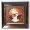 Image 1 : JEUNNE FEMME II - PRINTEMPS. An antique French circular symbolist enamel plaque handpainted by R.…