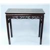 Image 1 : An antique Chinese blackwood altar table. Rectangular form with pierce carved scrolled apron. 35 …