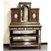 Image 1 : An unusual Victorian burled walnut inlaid gilt bronze and porcelain mounted secretary-cabinet. Th…