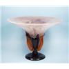 ART DECO - SCHNEIDER. An unusual footed coloured art glass centerpiece. The intercalaire decorate…