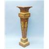 Image 1 : An antique French Empire style rouge marble pedestal with revolving top. Decorated with gilt bron…