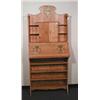 Image 1 : VIENNA SECESSION - A lady's drop front desk. The brass mounted oak etagere fitted with a fold up …