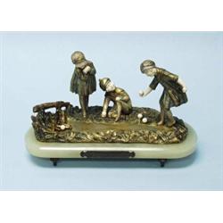 DEMETRE H. CHIPARUS (1886-1947) French school. "Chalange de la Ville de Lens". A fine gold patina…
