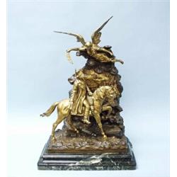 X.RAPHAEL - 20th century French school. "After the Battle." A magnificent two tone patinated bron…