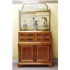 A fine English satinwood and brass inlaid bird cage and supporting cabinet in the transitional st…