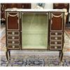 A fine antique French Louis XV style gilt bronze mounted king wood and mahogany vitrine cabinet. …