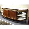 A magnificent antique French Louis XVI style D-shaped mahogany and fruit wood buffet. The heavy v…