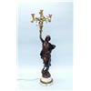 Image 1 : MATHURIN MOREAU (1822-1912) - French school. A pair of superb brown patinated bronze candelabra w…
