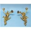 Image 1 : A fine pair of antique French three-light gilt bronze wall sconces in the Louis XVI style. Wired …