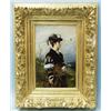 LADISLAUS BAKALOWICZ (1833-1903) Polish school. "Young Lady in a Landscape." Oil on wood panel. S…