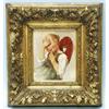 GEZA PESKE (1859-1933) Hungarian school. "Portrait of a Young Girl Sitting." Oil on wood panel. S…