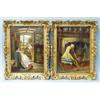 FRANK BROOKS (1854-1937) English school. "Serenade on the Boat" and "By the Fireside." A pair of …
