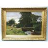 ROBERT GEMMEL HUTCHISON (1855-1936) English school. "Landscape with Small Creek and Figures." Oil…