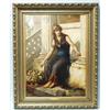 DIANA COOMANS (1861-1952) Belgian school. "Young Oriental Fruit Seller on Marble Steps". Oil on c…